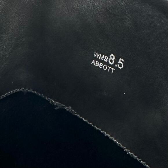 Report Abbott Black 5050 Over The Knee Boot Size 8.5 Leather Low Heel Round Toe - Picture 5 of 13